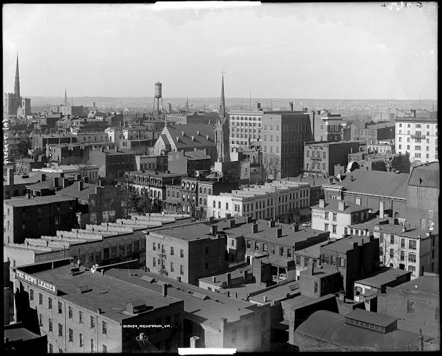 Vintage tin type photograph of Richmond, Virginia circa 1910 to 1915 used to promote arts shows where artist Megan Flynn Hopkins of EURUS ceramics will be exhibiting handmade pottery and ceramic art for sale.